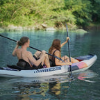 UPWELL Universal Kayak Seat with Detachable Storage Bag & 4 Adjustable Strap, Paddle Board Seat with Memory Foam Padded and Backrest for Kayak, Canoe, Sup