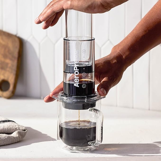 AeroPress Flow Control Filter Cap, Stops Drip for Full Control Over Grind Size & Time, Brew Classics, Espresso Style, Lattes, Cold Brew & More, Fits Standard Size AeroPress Manual Coffee Maker