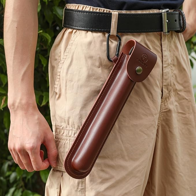 Kosibate Bushcraft Gear, Hand Auger Wrench for Easy Wood Drilling - Settlers Wrench and Bushcraft Tools Perfect for Camping and Woodworking Tasks-Scotch Eye Wood Drill with Leather Case Brown.