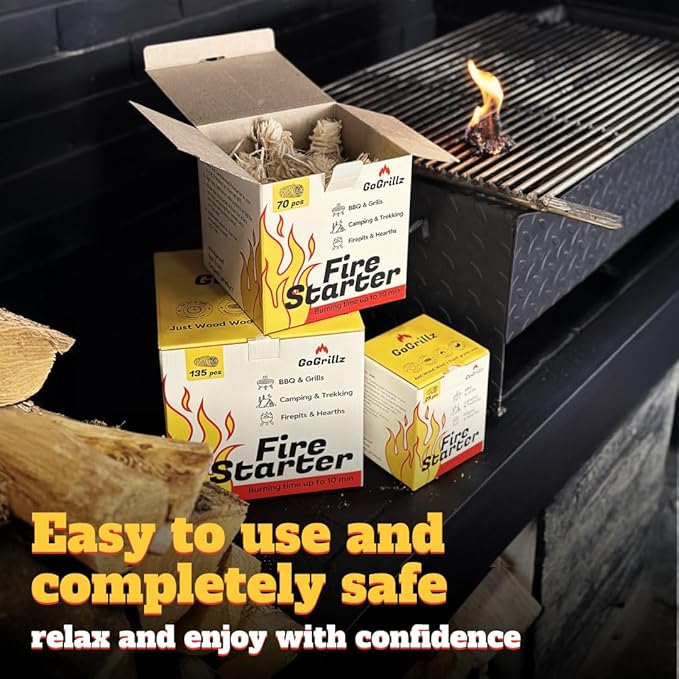 25pcs Fire Starter – Pine Wool & Natural Wax for Quick, Eco-Friendly Ignition of Grills, Fireplaces, Fire Pits & BBQs