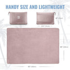 BOACAY Soft & Warm Travel Blanket for Airplane & Car - Long Flight Essential for Women, Men, Kids - Compact Pillow with Luggage Sleeve & Backpack Clip