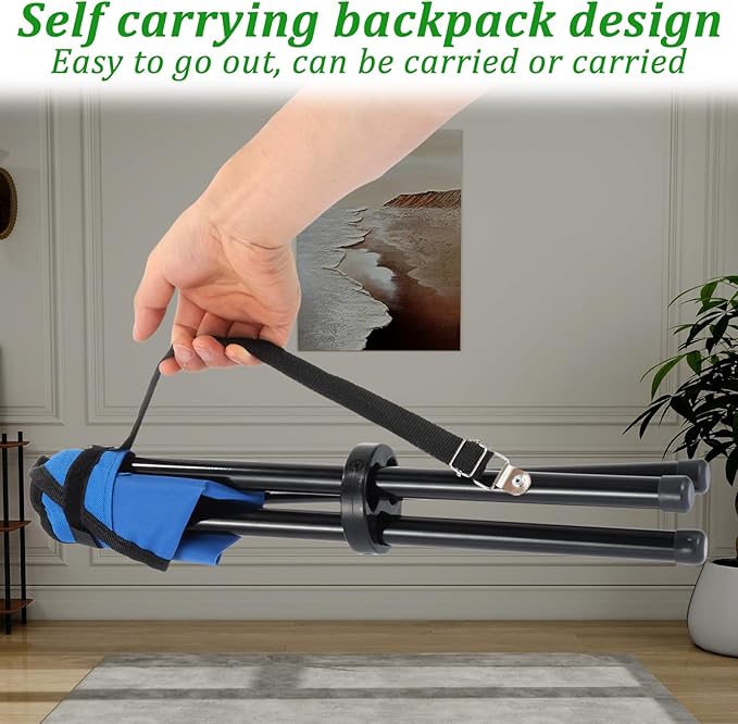 Small Travel Folding Camping Stool,17 Inch Folding Outdoor Tripod Seats Blue Portable Camping Stool for Garden Planting Party Hiking Golf Mountaineering Picnic Beach