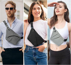 Anti Theft Crossbody Bags Sling Bag for Women Men Waterproof Wander Bag for Sports and Travel. (2.0Grey, Small)
