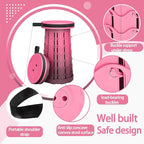 Portable Telescoping Stool, Retractable Folding Stool for Camping Garden Fishing Hiking Travel BBQ, Adjustable Collapsible Stools (Gradient Purple)