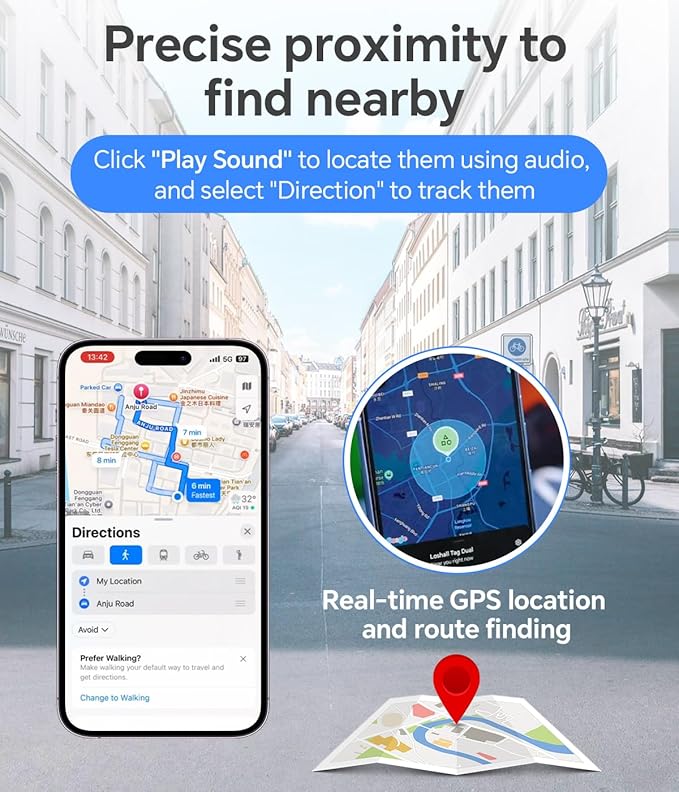 Air Tracker Tag, IP67 Waterproof Bluetooth Tracker, Keychain Finder, Item Locator Compatible with iOS and Android for Backpacks, Suitcases and Wallets, Cars, Keys and Cameras(White-4)