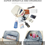 7L Sling Bag For Women Faux Leather Anti Theft Small Casual Daypack Backpack Fanny Pack Crossbody Chest Bags Purse Waterproof Coffee Beige