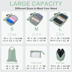 Cipway Compression Packing Cubes, Lightweight Travel Luggage Organizers with Shoe, Toiletry & Laundry Bags, Travel Essentials for Carry-on Suitcase (8 Piece, Sage Green)