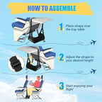 Airplane Foot Hammock, No Collapse Foot Rest for Plane Travel with Extended Adjustment Strap, Portable Desk Foot Hammock with Thickened Foam, Foot Sling Travel Essentials to Relax Your Feet(Black 2PC)