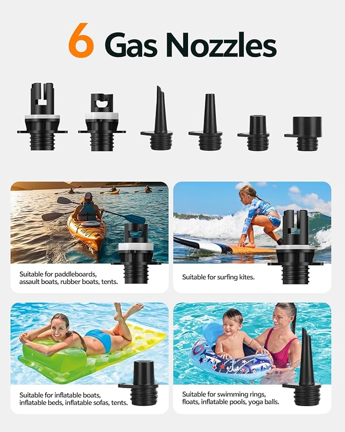 Cordless Electric Paddle Board Pump, 20 PSI SUP Pump with 15600mAh Battery, Portable Paddle Board Inflator, Air Pump for SUP, Inflatable Kayak Pump