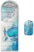 HOSIMA Cartoon Axolotl Sleeping Bags for Kids 10-12,Blue Cartoon Kids Sleeping Bags for Girls Boys,Compact Sleeping Bag for Camping Essentials and Hiking.