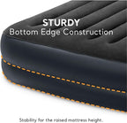 Intex Air Mattress, 64123ED Dura-Beam Plus Pillow Rest Fiber-Tech – Queen Size – Built-in Electric Pump – 16.5in Bed Height – 600lb Weight Capacity