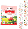 30ct Motion Sickness Patches Non Drowsy, Sea Sickness Patch for Cruise Travel Essentials, Waterproof Patches Behind Ear, Custom Floral Pattern, Long Last 72H