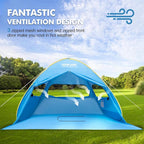 2 Second Easy Setup Pop Up Beach Tent for 4 Person,UPF 50+ UV Protection Beach Shade, Wind Resistant Sun Protection Sun Shelter,Portable Lightweight Tent for Beach Cabana with Handy Carry Bag
