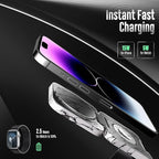 KU XIU Fast Wireless Charger, Magnetic Foldable 3 in 1 Charging Station for iPhone 17/16/15/14/13/12 Pro/Plus/Pro Max, 5W Portable Charger for Apple Watch9/8/7/6/5/4/SE, for Airpods