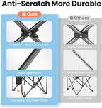 HIGH POINT SPORTS Oversized Camping Folding Chair, Heavy Duty Portable Lawn Chairs, Folding Chairs for Outside with Cup Holder and Cooler Bag for Camp, Travel, Support 450 LBS, 2 Pack, Black