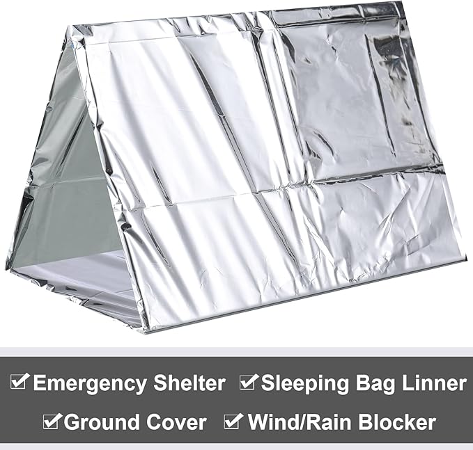 Chumia Emergency Thermal Blanket Bulk 83 x 63 Gigantic Foil Space Blanket Survival Reflective Accessories Gift for Homeless Camping Gear First Aid Hiking Outdoor