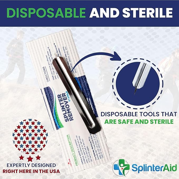 – Painless Splinter Removal Kit (30-Pack) | Pull Out Splinters Fast & Easy | Compact First Aid for Home, Travel & Camping | Great for Hiking, Woodworking & Outdoors | No Tweezers Needed