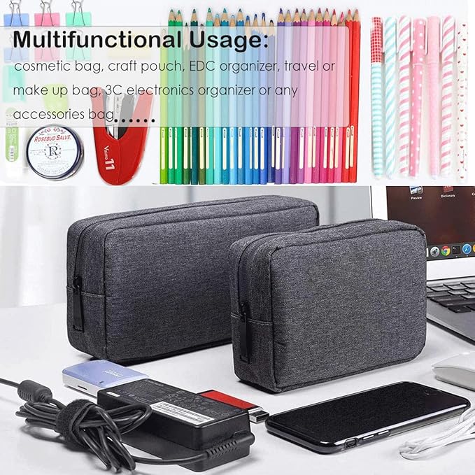 CAAORDKSO Electronic Organizer Travel USB Cable Accessories Bag/Case, Waterproof Electronics Accessories Case Organizer Bag for USB, Cable, Cord, Charger, Phone, Power Bank, Earphone (Small-Dark Gray)