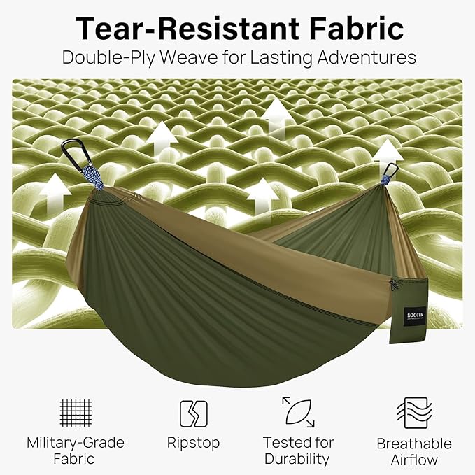 Kootek Camping Hammock, Portable Hammocks with Tree Straps & Attached Carry Bag, Camping Essentials Gear, Perfect for Outside Indoor Hiking Beach Backpack Travel