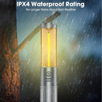 2 in 1 LED Camping Lantern, 2500mAh Rechargeable Camping Light, 6 Modes Outdoor Flashlight Lantern Portable, Waterproof Zoomable Tent Light for Emergency, Hiking, Hurricane, Power Outages