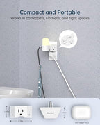 BEONDON Small Angled Outlet Extender, 3 Way Outlet Splitter Plug for Bathroom Kitchen Bedroom Dorm and Other Tight Spaces, White, 2 Pack