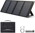 40 Watt Portable Solar Panel for 100W~200W Portable Power Station, Foldable Solar Charger with 12-15V DC Output (11 Connectors) and Adjustable Kickstand,USB QC3.0 Port for Camping Hiking Van RV Trip