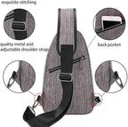 Small Sling Bag Crossbody Backpack Over the Shoulder Bag for Men Women Travel Outdoors, Lightweight Sling Chest Pack (Large, Grey)