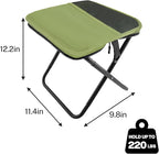 Portable Stool, Small Folding Stool for Adults, Ultralight Camping Stools for Hiking and Fishing (Green)