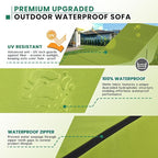 jela Outdoor Chaise Lounge, Waterproof Folding Sofa Bed Lounge Chair, UV Resistant Folding Lounge Chair with Machine Washable Cover, Soft Foam Patio Sofa Chairs Pool Lounge Chaise Chairs (Green)