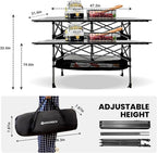 KINGROCK Folding Camping Table, Aluminum Roll-up Table with Easy Carrying Bag for Outdoor, Sturdy, Stable