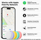 JTD Air Tracker Tags 5 Pack for Find My, 2026 Upgraded with IP68 Waterproof Item Finder with Left-Behind Alert, 5 Colors for Keys, Luggage, Backpack, Wallet. iOS Only.