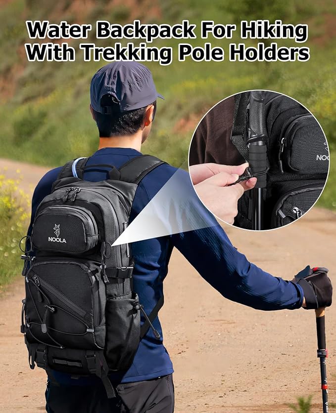 NOOLA Hydration Backpack with 3L Water Bladder, 22L Water Backpack for Hiking Cycling Running Biking, Lightweight Hiking Pack