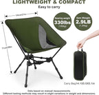 MINGPINHUIUS Portable Camping Chair Backpacking Chair: Ultra Light Height Adjustable Foldable Outdoor Chair Setup in Fast Upgraded Aluminum Frames for Picnic Festival Outside Travel (Military Green)