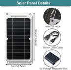 Mini 5V 6W USB Solar Panel, Portable 5 Volt 6 Watt High Efficiency Monocrystalline Solar Panel Charger with 55inch Cable for Cellphone Camera Fan Camping Lantern etc.