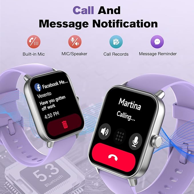 Fitpolo Smart Watch for Women,1.8” Touchscreen, Bluetooth Call, Alexa Built-in,24/7 Heart Rate, SpO2 Monitor, Step Counting, Sleep Tracking, IP68 Waterproof Fitness Tracker Watch for Android iPhone