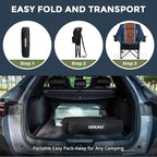 Oversized Camping Chair for Large Adults Heavy Duty 400 lbs Capacity, Comfortable Padded Folding Lawn Chair with Back & Headrest Support and Cup Holder, Portable Outdoor Chair with Carry Bag