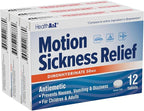 HealthA2Z® Motion Sickness Relief | Dimenhydrinate 50mg | Antiemetic | Prevents Nausea, Vomiting & Diziness | for Children & Adults (36 Counts (Pack of 3))