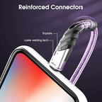 CyvenSmart (2 Pack) Long iPhone Charger 6ft for [MFi Certified], 6 Foot Lightning Cable Fast Charging Cord 6 Feet for iPhone 12/12 Pro/11/11 Pro/11 Pro Max/XS/XS Max/XR/X/8/8 Plus/7/7 Plus/6 Lavender