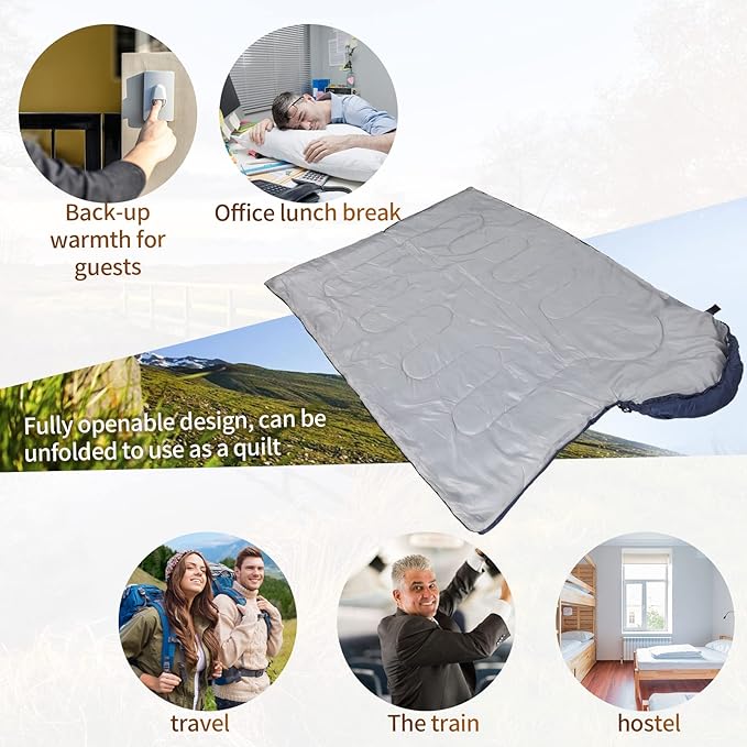 Macarrie 10 Pcs 0 Degree Camping Sleeping Bags Bulk for Adults Cold Weather 4 Season Warm Sleeping Bag with Compression Sack for Homeless Donation Shelter Emergency Hiking