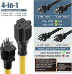 4 in1 NEMA 5-15P Extension Cord, Winxus 6FT NEMA 5-15P to 5-15R, 5-20R, 6-15R, 6-20R Adapter Cord, 15A to 20A AC Adapter Cable, 6FT 3 Prong Extension Cords