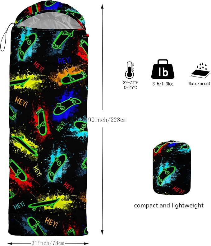 BSNTHO Camping Sleeping Bags,3 Season Warm & Cool Weather,Lightweight,Waterproof Sleeping Bags for Adults & Kids,Traveling,and Outdoors,Camping Gear Equipment