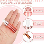 100 Pcs Mini Glass Oil Dropper Bottle Bulk, Clear Essential Small Empty Bottles Sample Containers Perfume Liquid Vials with Cap for Traveling (5 ml,Pink Body)