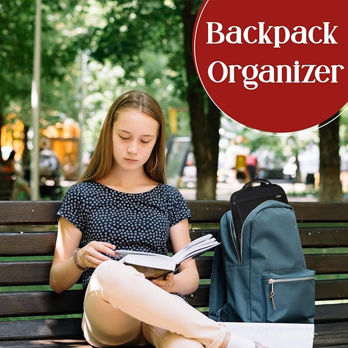 Unisex Foldable Vertical Backpack Organizer Insert for Tote Bag, Carry On, Picnic, Camping - With Pockets & Handle