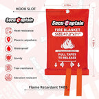 SecuCaptain Emergency Fire Blanket for Home - 47.2"x71" X-Large Flame Retardant Blankets with Fireproof Tabs for House Camping Kitchen Fire Protection Survival Safety