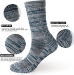 EnerWear 4 Pack Women's Merino Wool Outdoor Hiking Trail Crew Sock