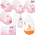 Mini Travel Skincare Products, Mini Travel Items Including Isolation Cream, Face Wash, Serum, Toner, Lotion, Cream, Sakura Mud Mask, Face Skin Care Routine Kit Organic Skin Care Set (VC 70 pieces)