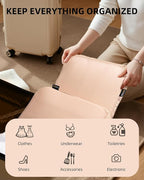 6 Set Compression Packing Cubes for Travel, Large Medium Small Luggage Organizers (Mist Khaki)