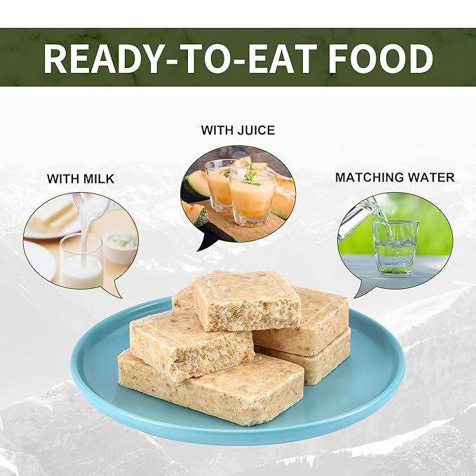 Emergency Food Ration Bars, Survival Food with Tin box, 20 Years Long Self Life Survival Tabs Supply for Outdoor Camping Emergency Snowstorm Earthquake Disaster Preparedness Kit, Original Flavor