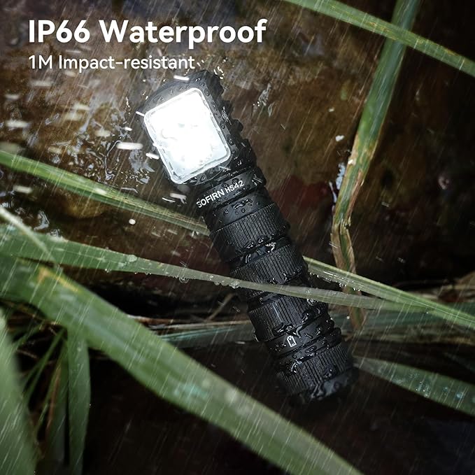 Headlamp Rechargeable with Red Light - Sofirn HS42 Headlamps for Adults, 2100 Lumens Head Lamp Super Bright, Led Right Angle Flashlight with Magnetic Base, Camping Head Light for Mechanic, Hunting