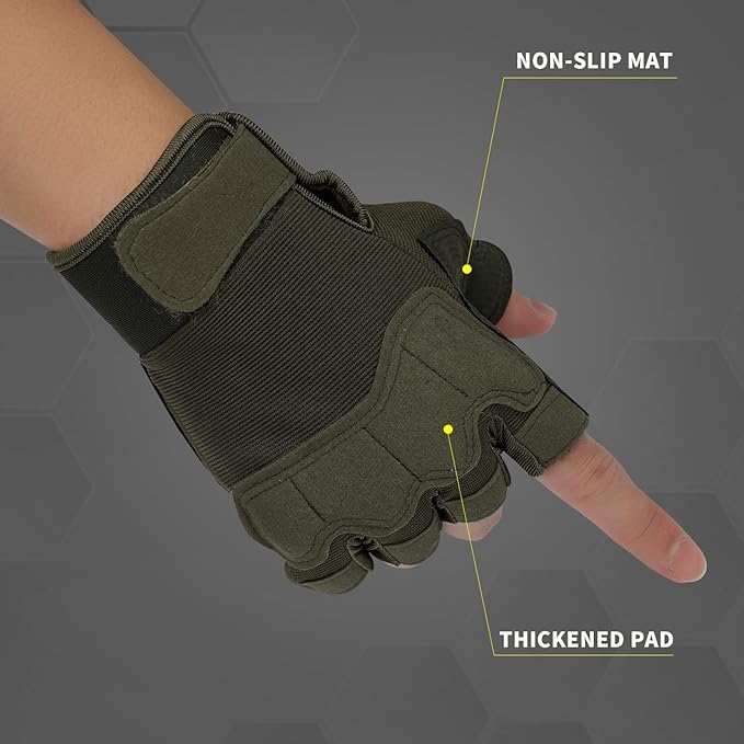 FIORETTO Fingerless Gloves for Airsoft Shooting Half Finger Hunting Hiking Cycling Driving Motorcycle Climbing Work Gloves M210603